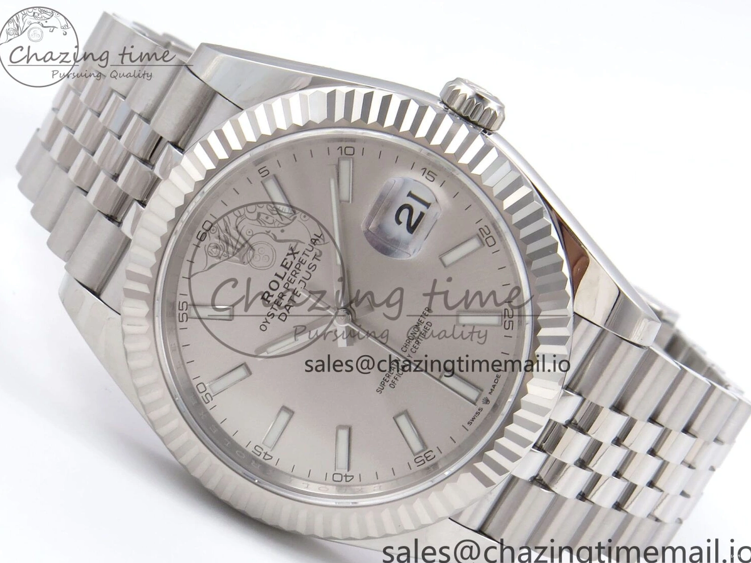 Best White 41 EWEF 126334 Jubilee Edition Dial DateJust A3235 on Bracelet Silver 1224